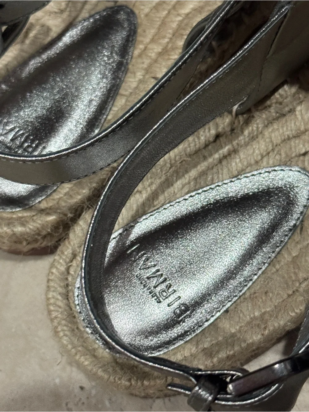 Alexandre Birman Metallic Silver Espadrille Sandals